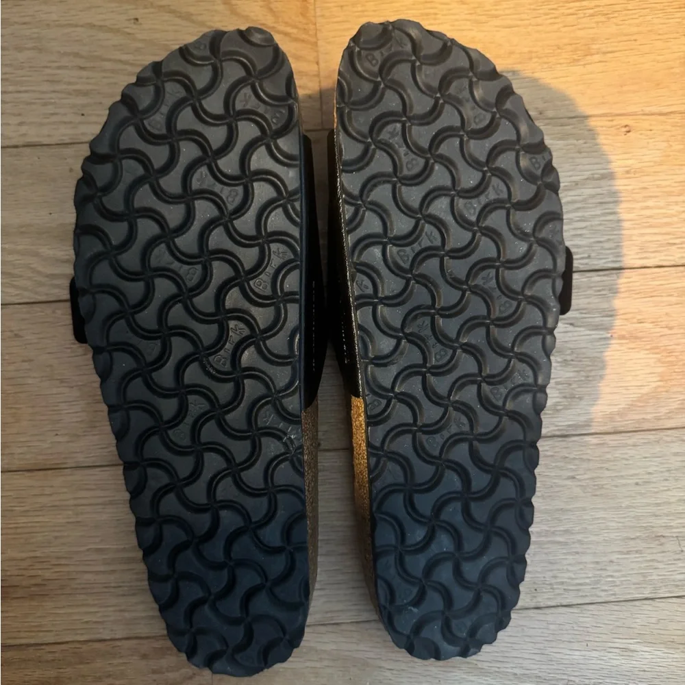 Birkenstock Madrid Black Suede Sandals - Picture 2 of 4